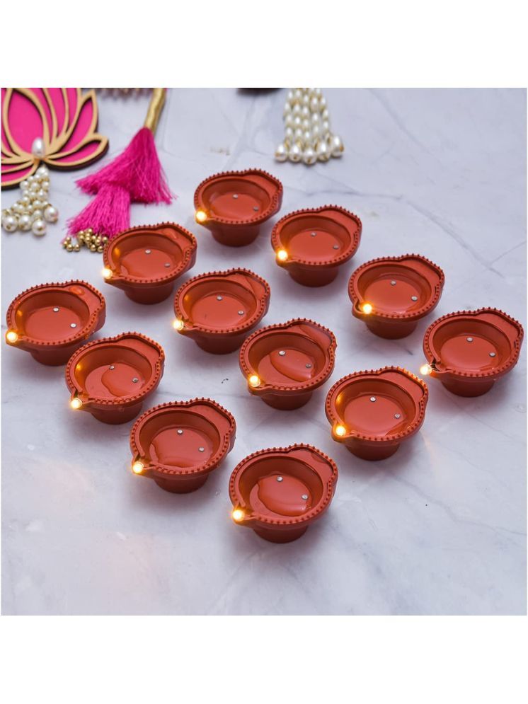     			Laserbot Plastic Floor Diya - Pack of 6