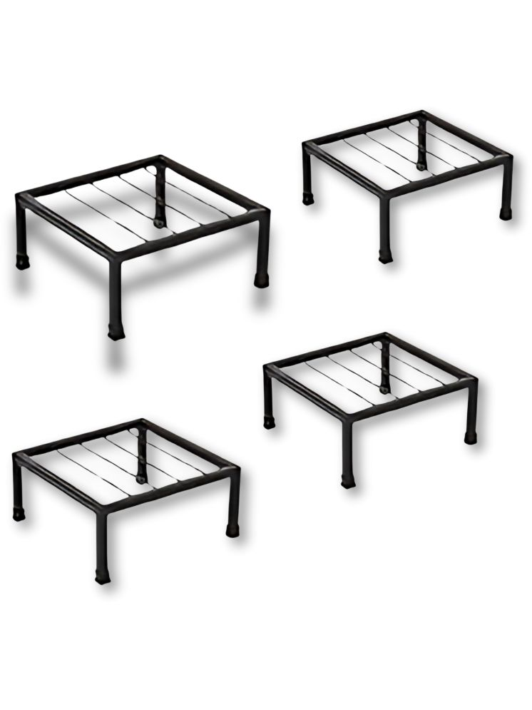     			Neonnest Black Metal Planter Stand ( Pack of 4 )