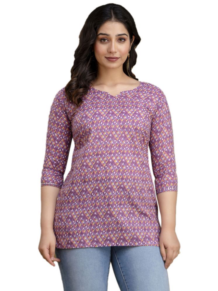     			Nevisha Style Purple Cotton Women's Regular Top ( Pack of 1 )