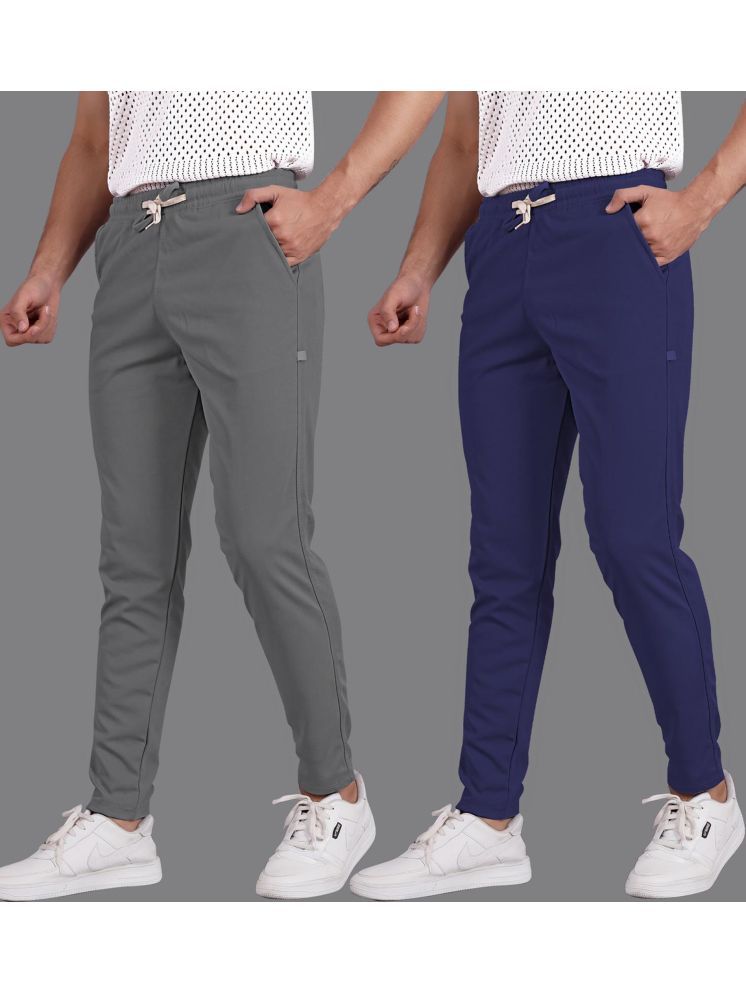     			Septem Blue Cotton Blend Men's Trackpants ( Pack of 2 )