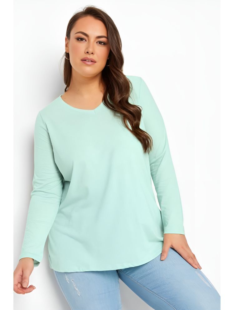     			curvy comfort Sea Green Cotton Blend Regular Fit Women's T-Shirt ( Pack of 1 )