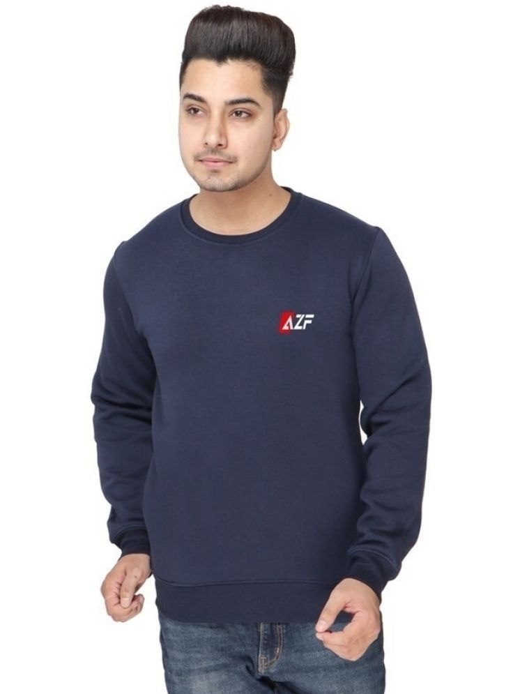     			AZF Fleece Round Neck Men's Sweatshirt - Navy ( Pack of 1 )