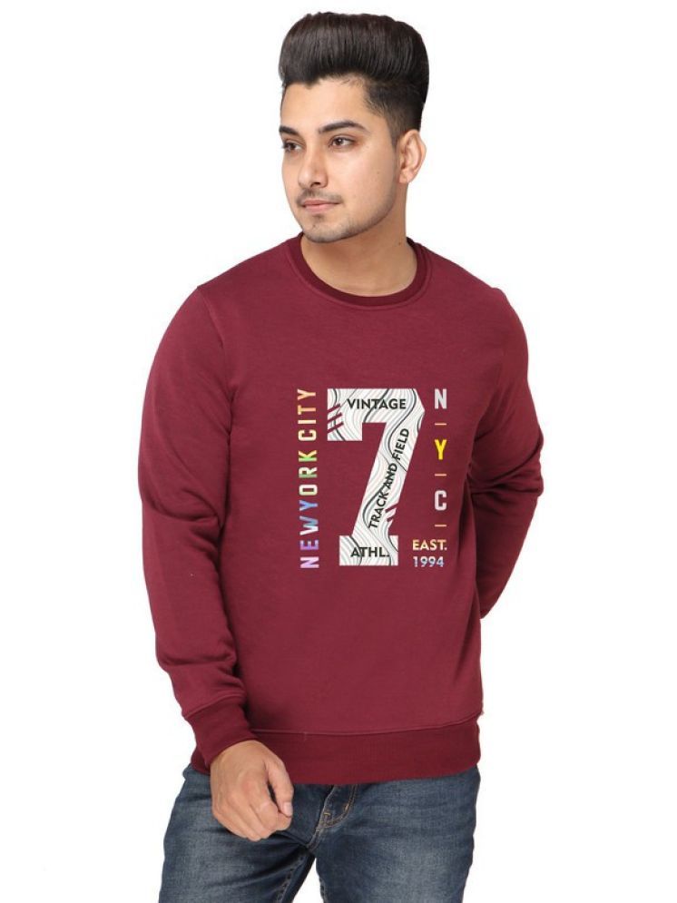     			AZF Fleece Round Neck Men's Sweatshirt - Maroon ( Pack of 1 )