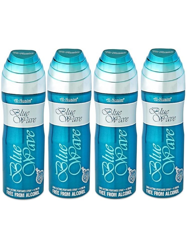     			Al-Nuaim Blue Wave Deodorant Spray for Women 550 ml ( Pack of 4 )