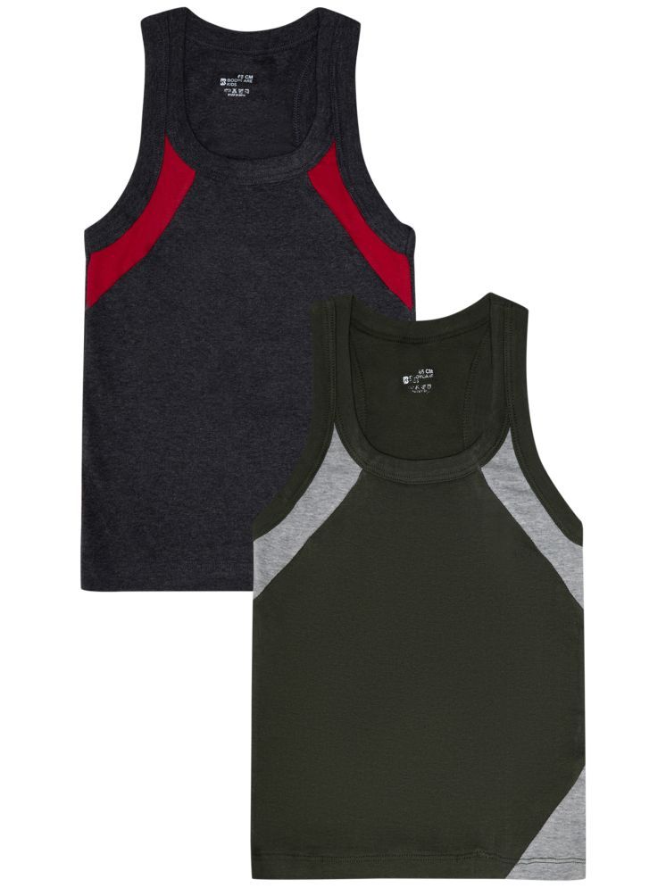     			Bodycare Pack of 2 Cotton Blend Colorblock Vest For Boys ( Multi Color )