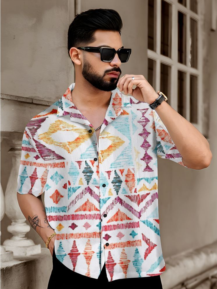     			Bombay Begum Poly Cotton Regular Fit Printed Half Sleeves Men's Casual Shirt - Orange ( Pack of 1 )