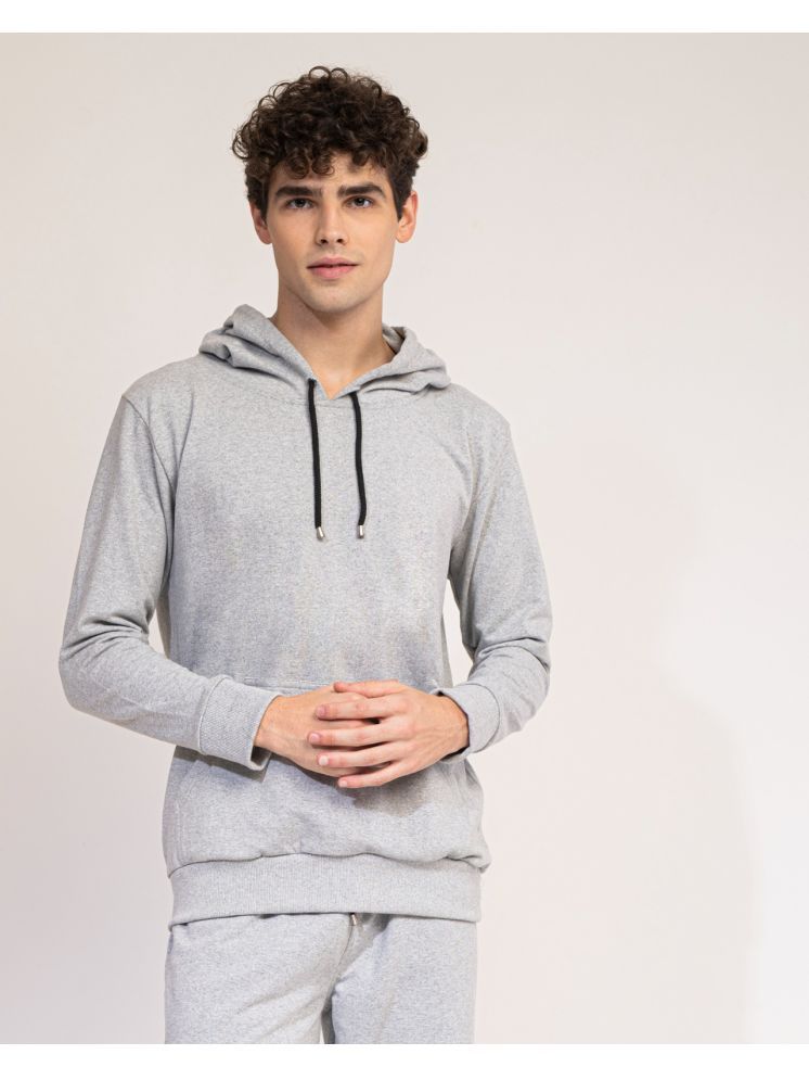     			ELBATROSS Terry Blend Hooded Men's Sweatshirt - Grey ( Pack of 1 )