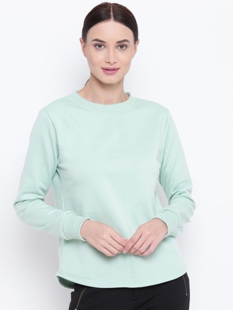     			PLUS PARADISE Sea Green Cotton Blend Regular Fit Women's T-Shirt ( Pack of 1 )