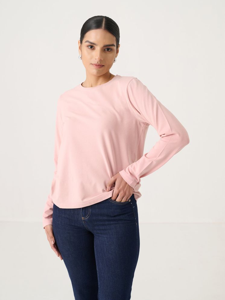     			PPTHEFASHIONHUB Pink Cotton Blend Regular Fit Women's T-Shirt ( Pack of 1 )