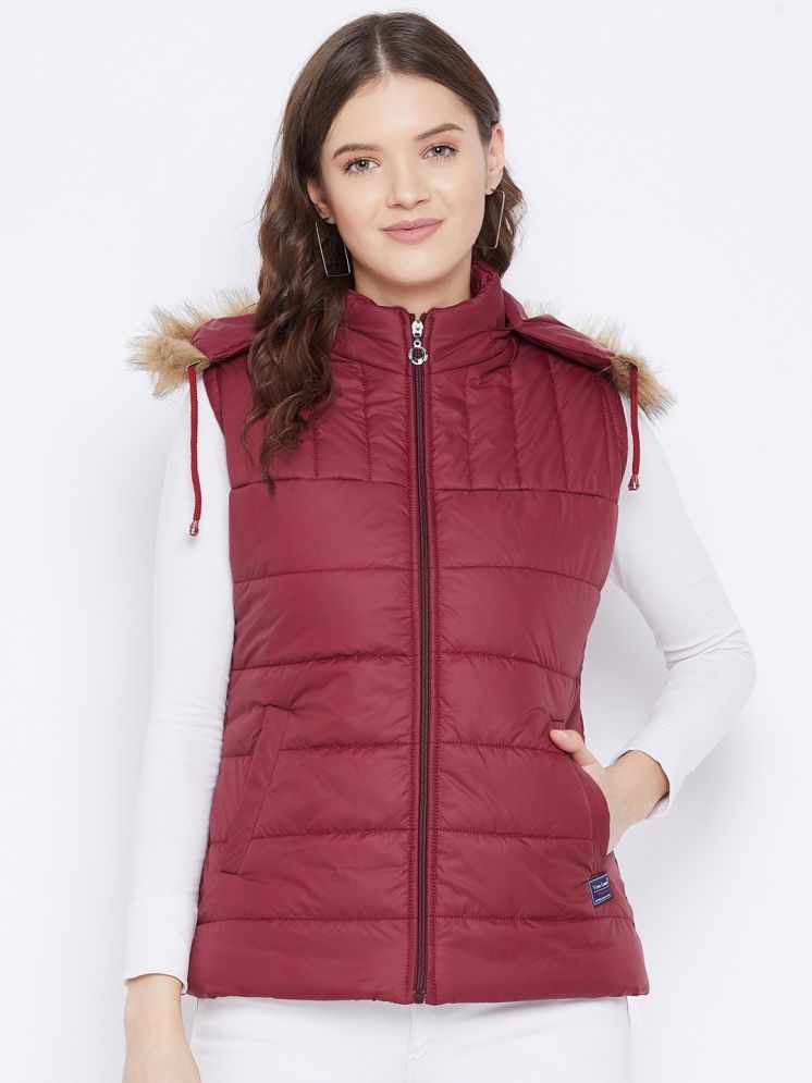     			VERO MODERNO - Polyester Maroon Puffer