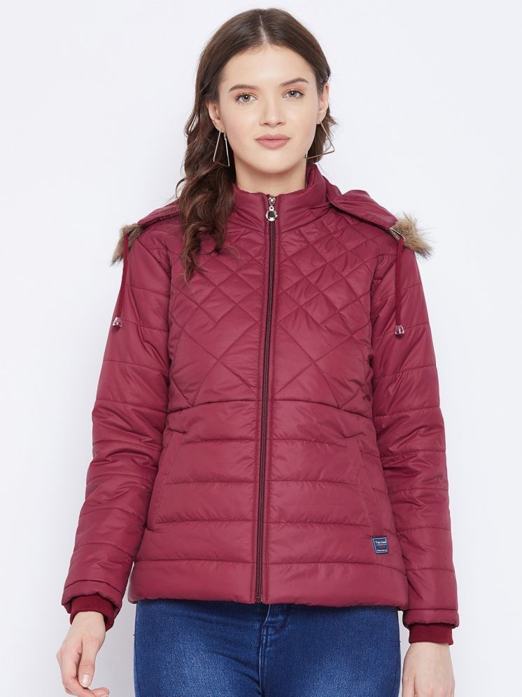     			VERO MODERNO - Polyester Maroon Quilted/Padded Jackets