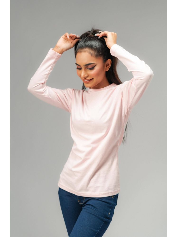     			plusperfaction Pink Cotton Blend Regular Fit Women's T-Shirt ( Pack of 1 )