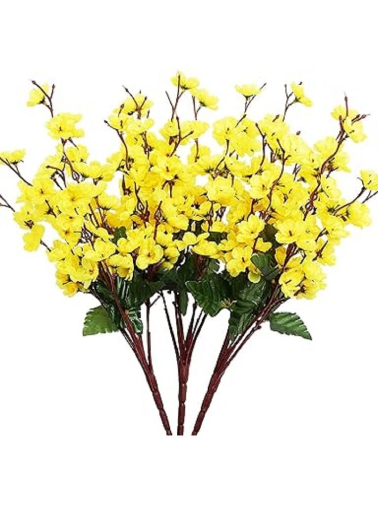     			EIGHTEEN ENTERPRISE - Yellow Cherry Blossom Artificial Flowers Bunch ( Pack of 1 )