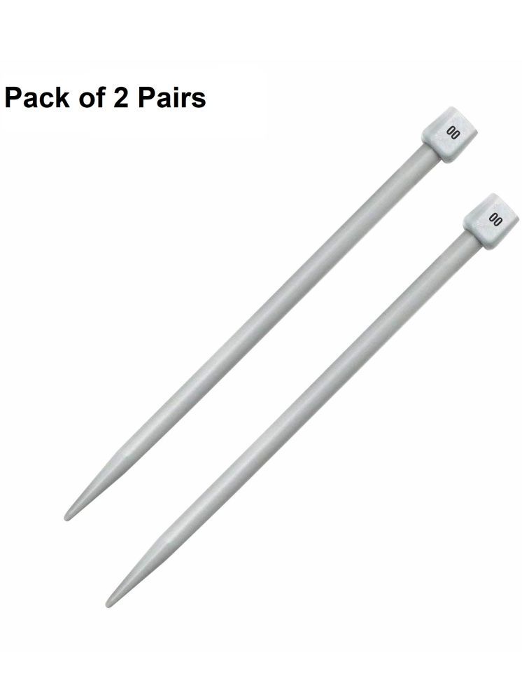     			Jyoti Knitting Pin - Plastic (2 Pairs of Flat Knob of 14 Inches / 35cm of Size 00), Crafting Knitting Weaving Pins, Round Blunt Yarn Needles, Used for Sweaters, Scarves, and Woolen Fabrics - Pack of 2 Pairs