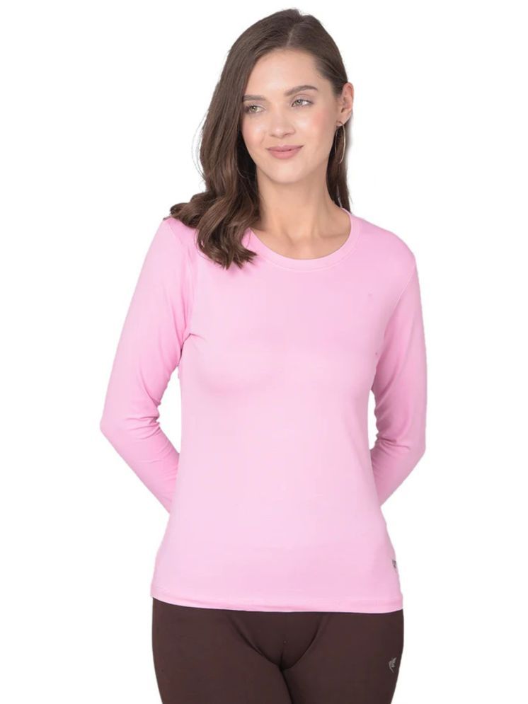     			PLUS PARADISE Pink Cotton Blend Regular Fit Women's T-Shirt ( Pack of 1 )