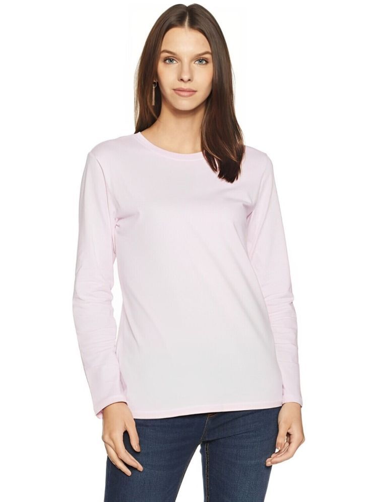     			PPTHEFASHIONHUB Pink Cotton Blend Regular Fit Women's T-Shirt ( Pack of 1 )