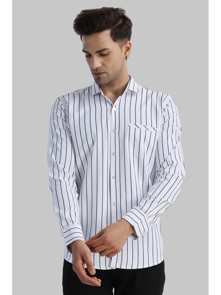     			SUR-T Cotton Blend Regular Fit Striped Full Sleeves Men's Casual Shirt - White ( Pack of 1 )