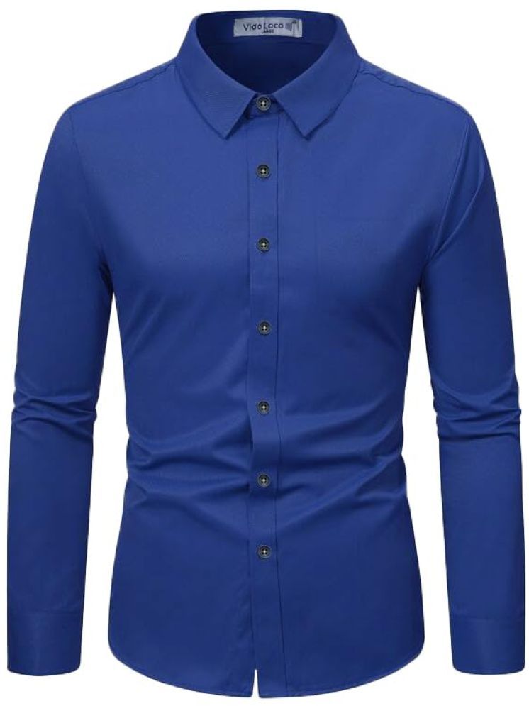     			Vida Loca Cotton Blend Slim Fit Solids Full Sleeves Men's Casual Shirt - Royal Blue ( Pack of 1 )