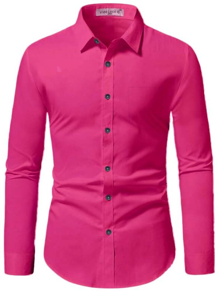     			Vida Loca Cotton Blend Slim Fit Solids Full Sleeves Men's Casual Shirt - Pink ( Pack of 1 )