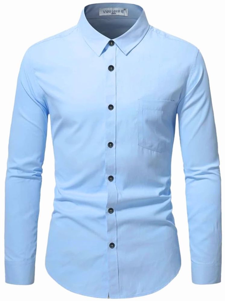     			Vida Loca Cotton Blend Slim Fit Solids Full Sleeves Men's Casual Shirt - Sky Blue ( Pack of 1 )