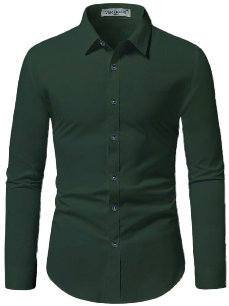     			Vida Loca Cotton Blend Slim Fit Solids Full Sleeves Men's Casual Shirt - Green ( Pack of 1 )