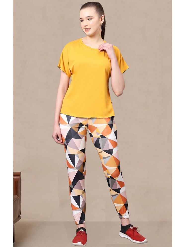     			DTR FASHION Yellow Cotton Blend Printed Tracksuit - Pack of 1