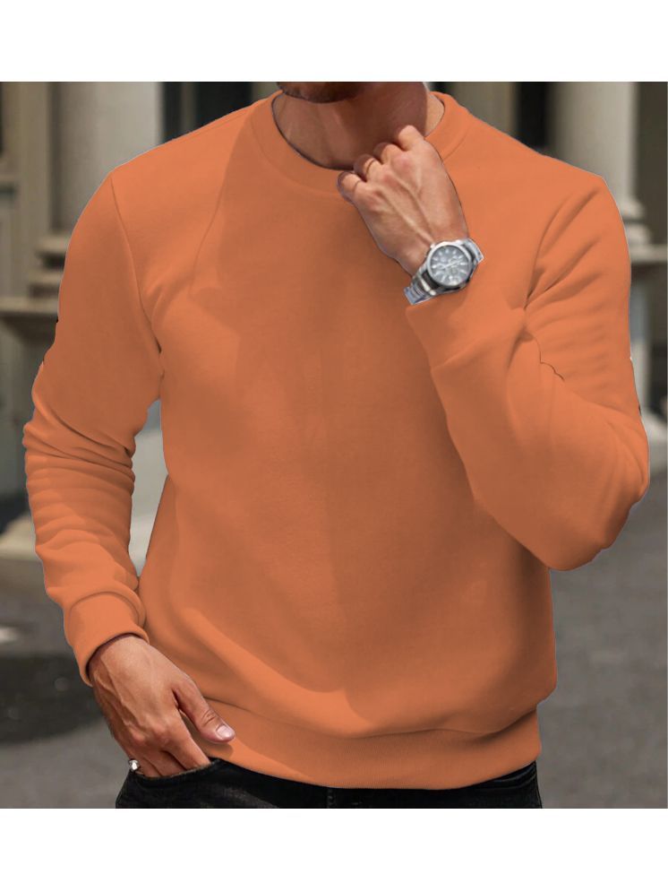     			KAJARU Cotton Blend Round Neck Men's Sweatshirt - Orange ( Pack of 1 )