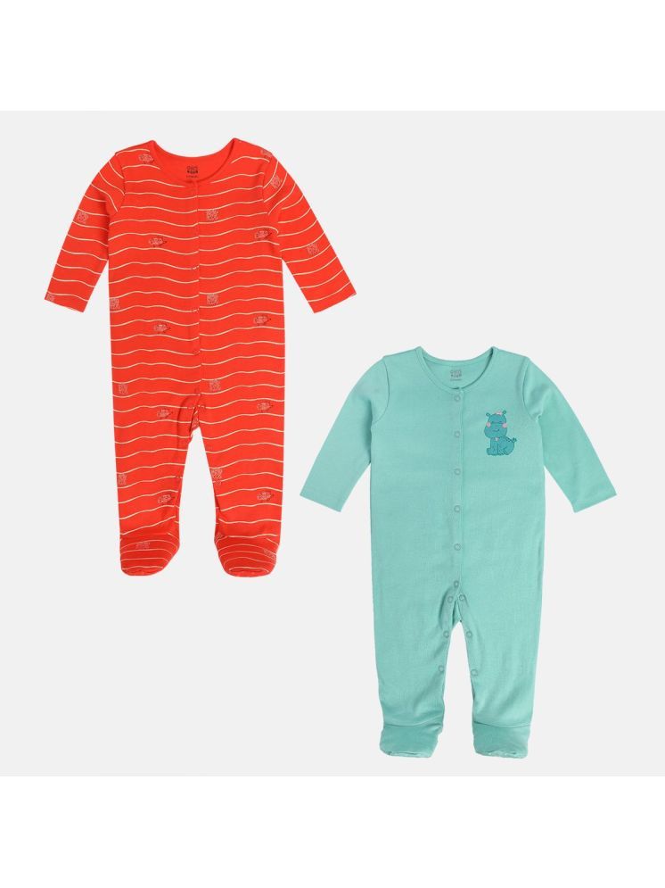     			Miniklub Baby Girls Pack Of 2 Sleep Suit (Multi)