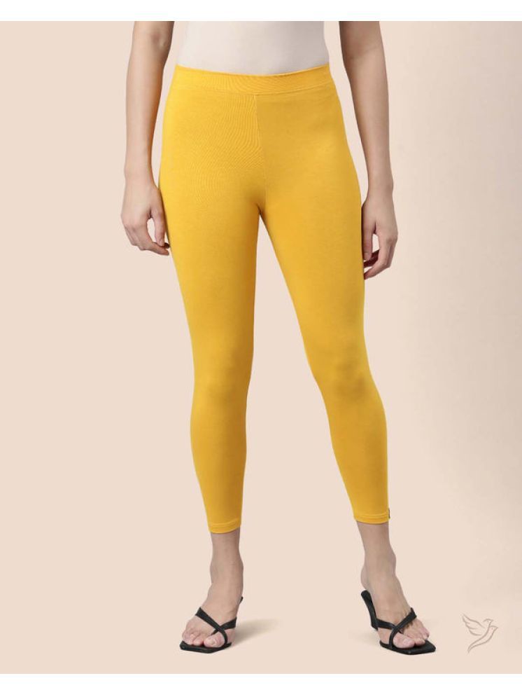     			Twin Birds - Yellow Viscose Women's Leggings ( Pack of 1 )