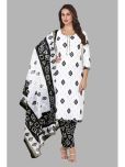 shree jeenmata collection Cotton Printed Kurti With Pants Women's Stitched Salwar Suit - Pink ( Pack of 1 )