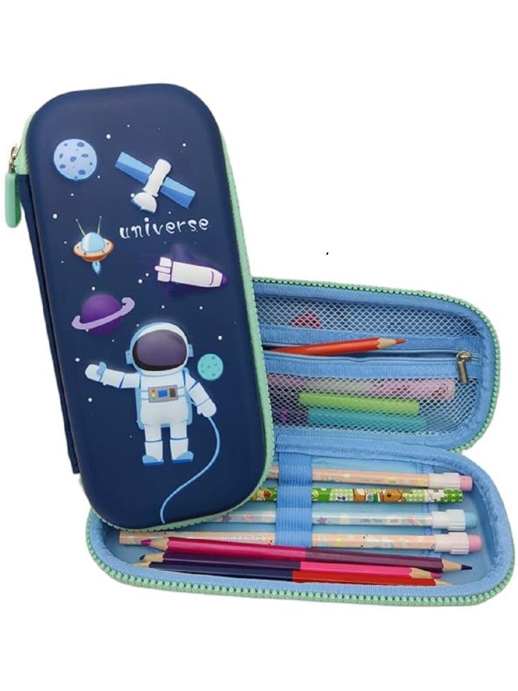     			FEDIFU  3D Universe Cover Large Capacity Pencil Case Compass with Compartments, School Supply Organizer for Students, Stationery Box, Cosmetic Zip Pouch Bag