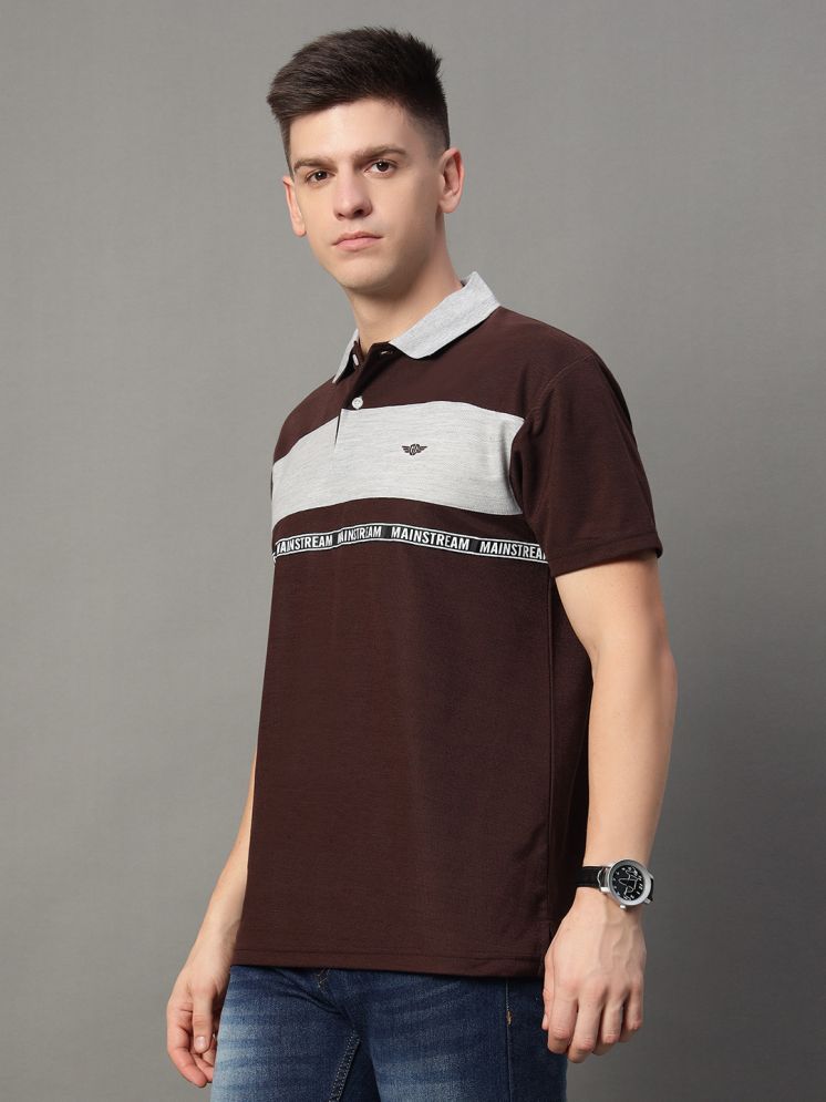     			GET GOLF Cotton Blend Regular Fit Colorblock Half Sleeves Men's Polo T Shirt - Brown ( Pack of 1 )