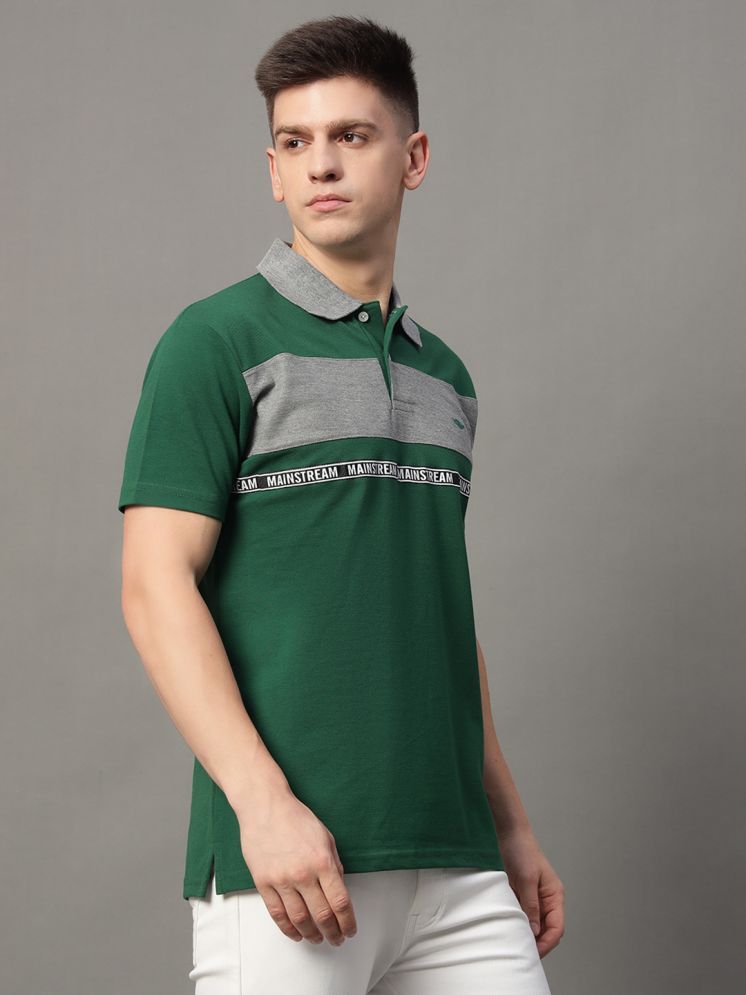     			GET GOLF Cotton Blend Regular Fit Colorblock Half Sleeves Men's Polo T Shirt - Green ( Pack of 1 )