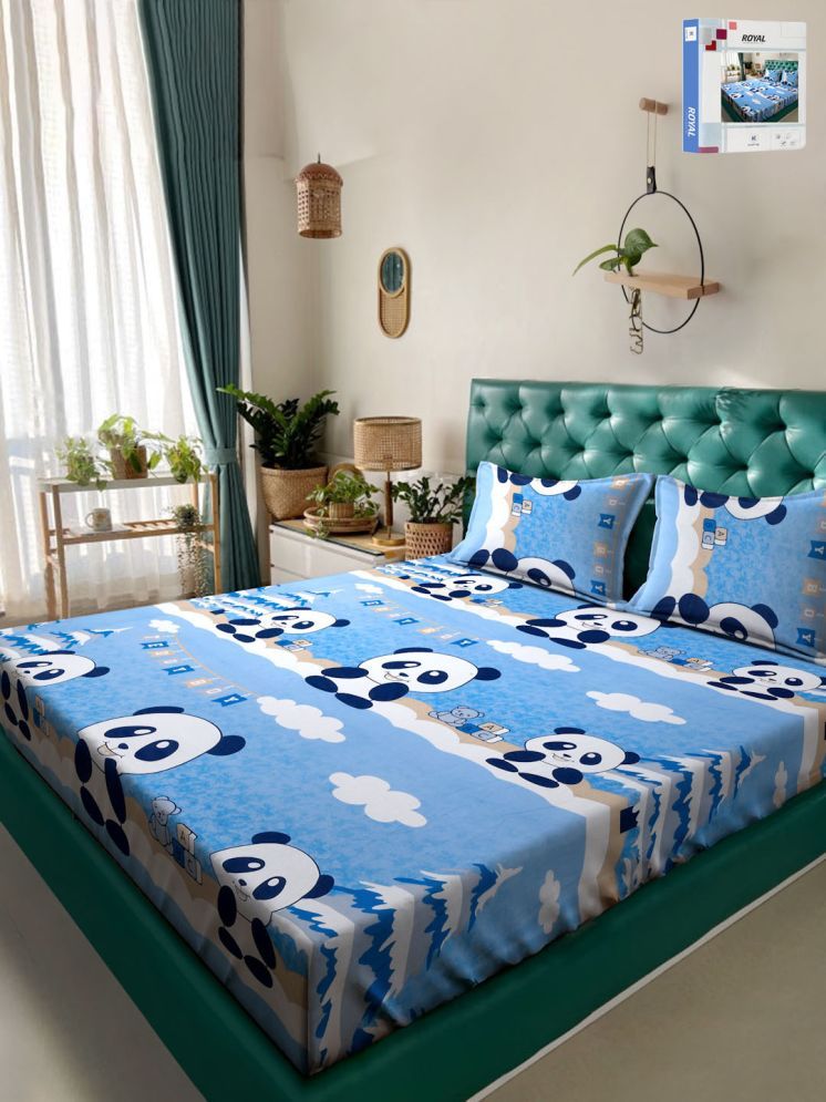     			Klotthe Cotton Animal 1 Double with 2 Pillow Covers - Blue