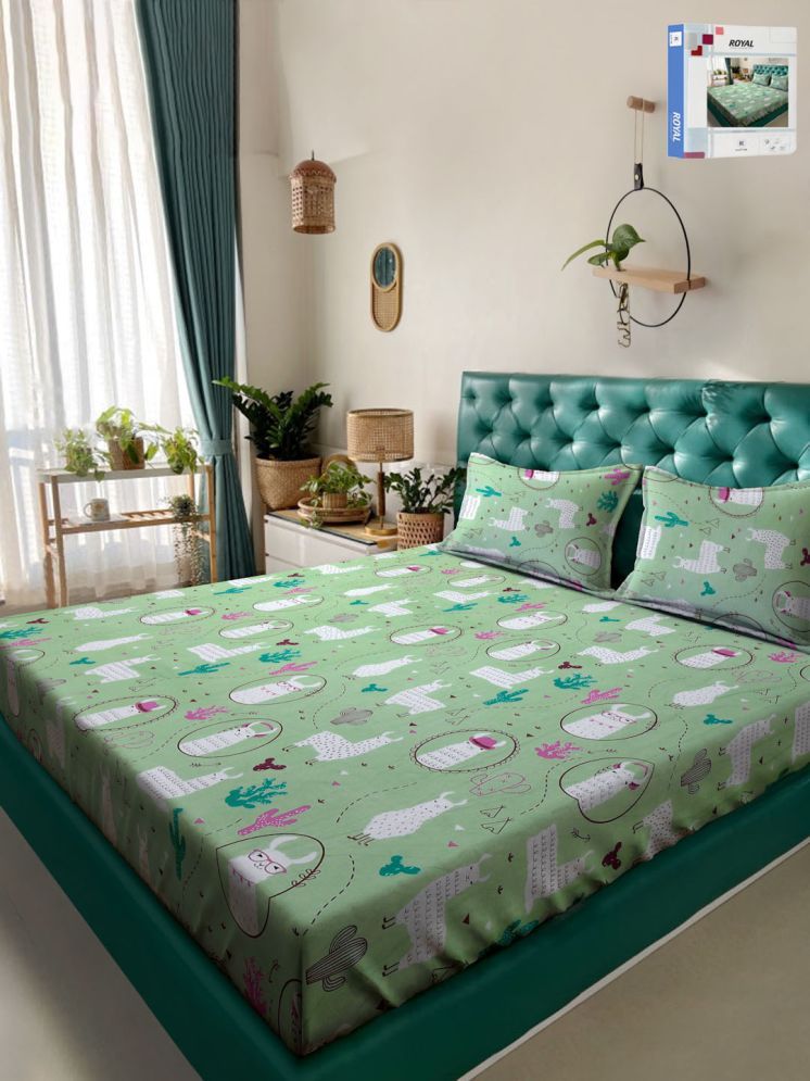     			Klotthe Cotton Animal 1 Double with 2 Pillow Covers - Green