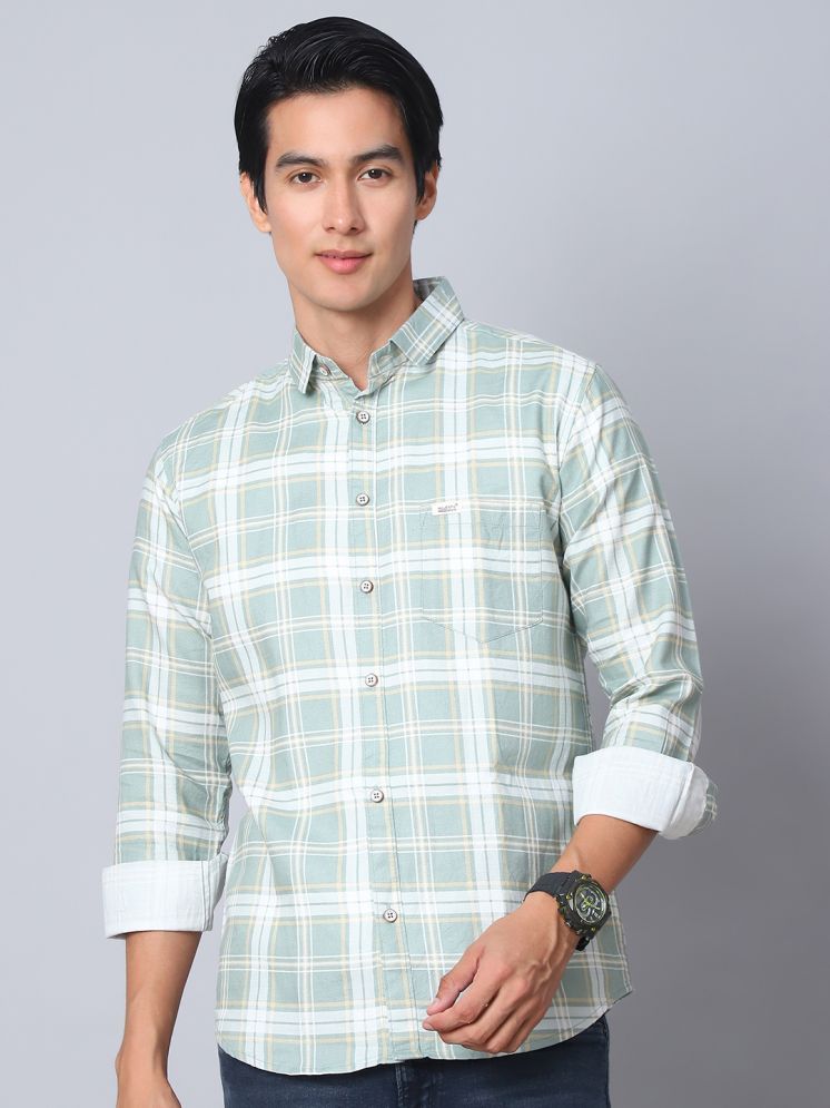     			MAJESTIC MAN Cotton Blend Slim Fit Checks Full Sleeves Men's Casual Shirt - Green ( Pack of 1 )