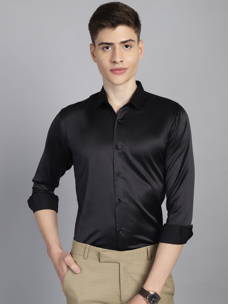     			MAJESTIC MAN Polyester Slim Fit Full Sleeves Men's Formal Shirt - Black ( Pack of 1 )