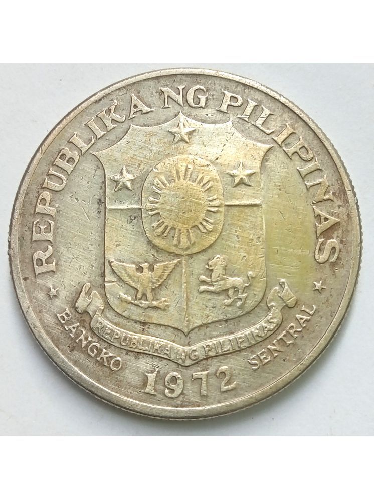     			Naaz Rare Collection, Philippines 1 Piso 1972 Big Size Nickel brass Coin  Weight 14.60 Gram