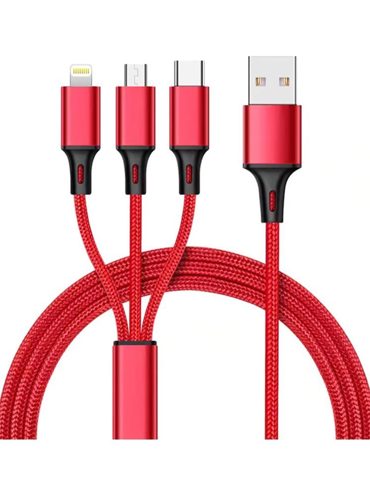     			Retailstore 1.5m Data Cables 3-in1 6A Fast Charging - Red