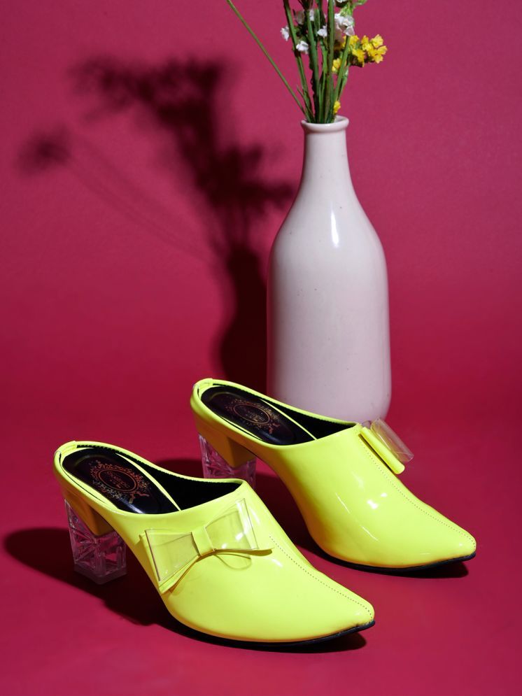     			Shoetopia Stylish Casual Neon Green Mules for Girls