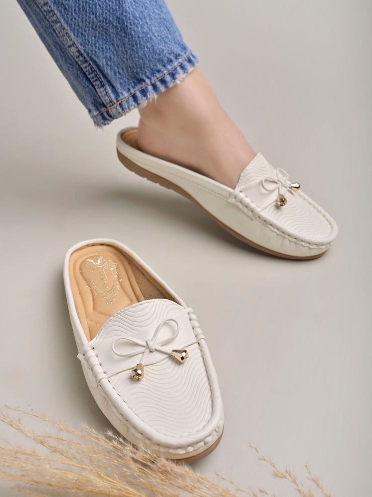     			Stylestry White Women's Flats