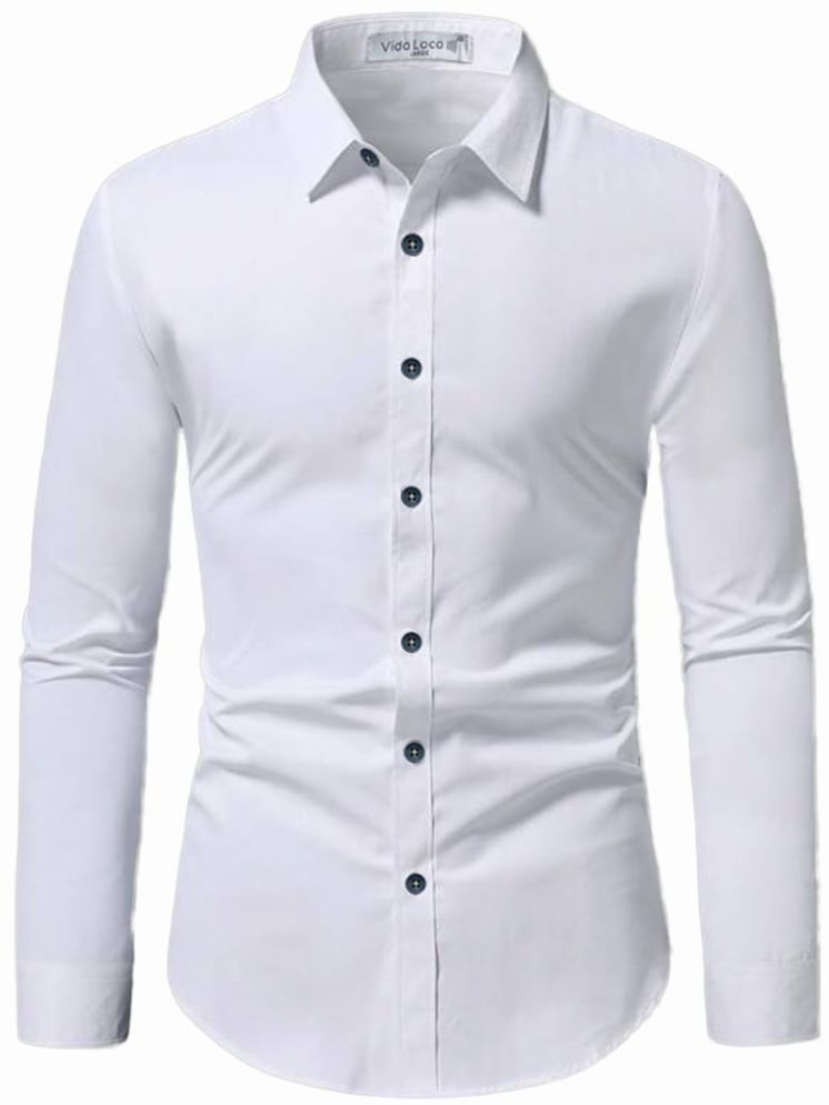     			UNI VIBE Cotton Blend Slim Fit Solids Full Sleeves Men's Casual Shirt - White ( Pack of 1 )