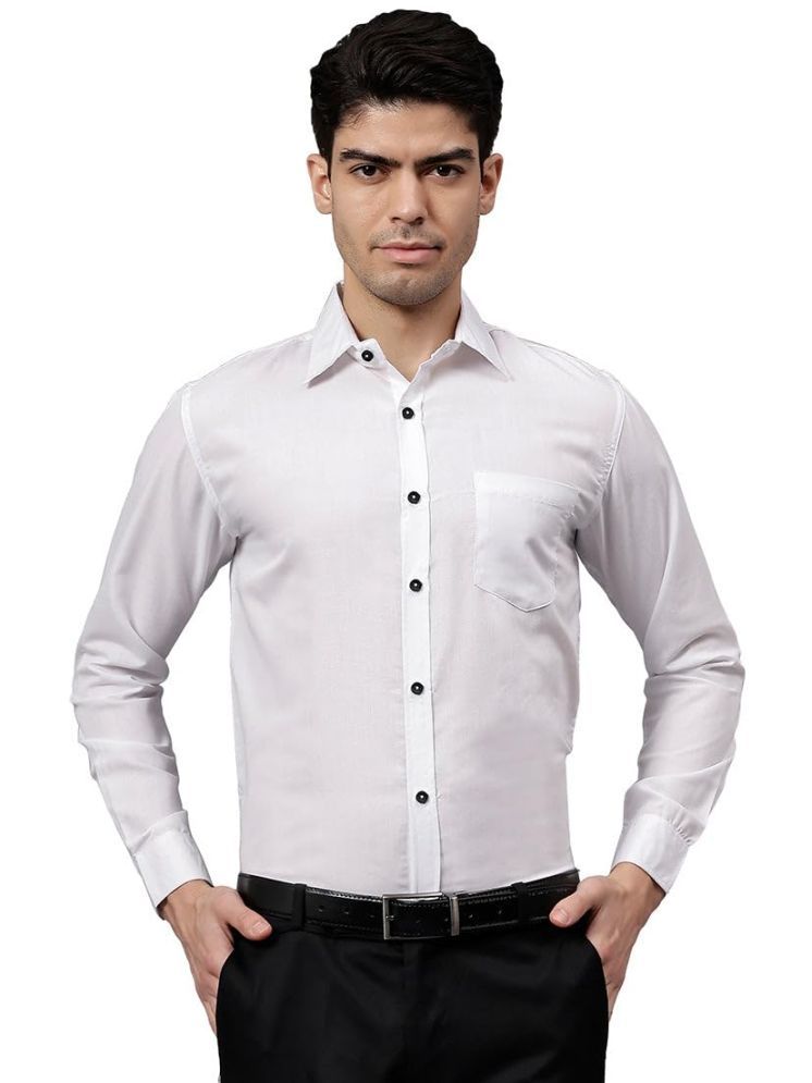     			UNI VIBE Cotton Blend Slim Fit Solids Full Sleeves Men's Casual Shirt - White ( Pack of 1 )