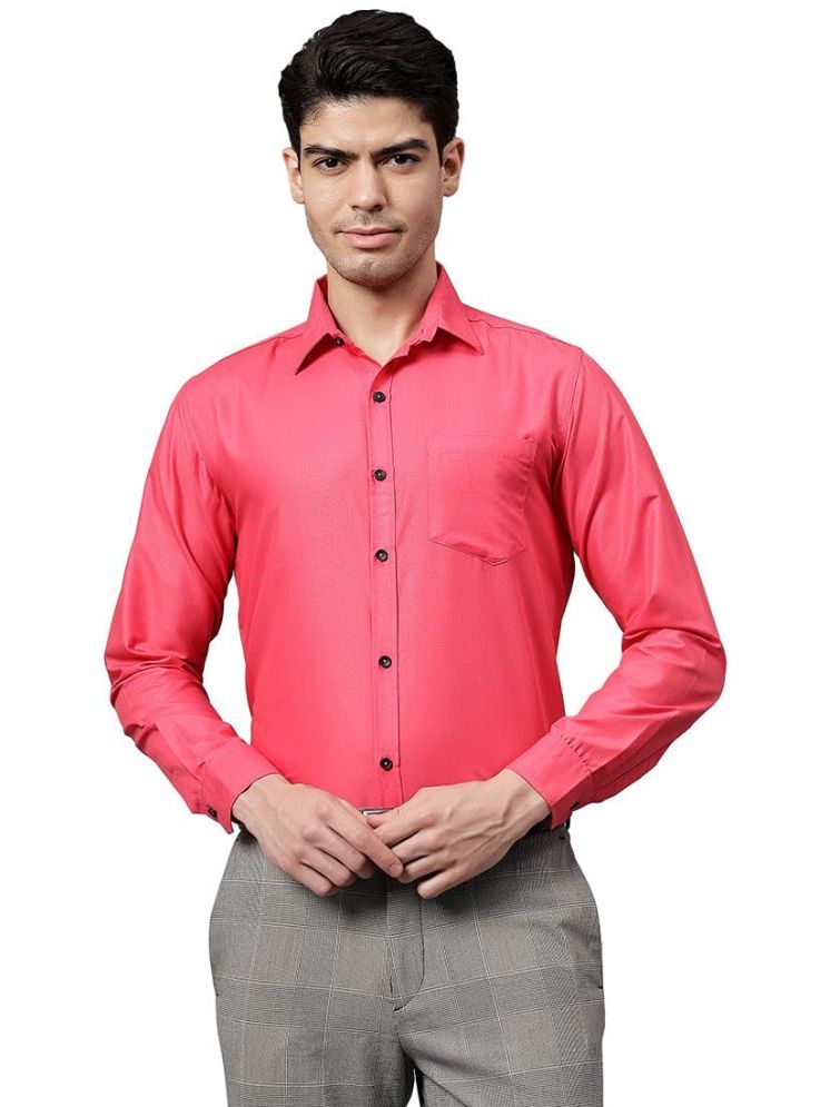     			UNI VIBE Cotton Blend Slim Fit Solids Full Sleeves Men's Casual Shirt - Pink ( Pack of 1 )