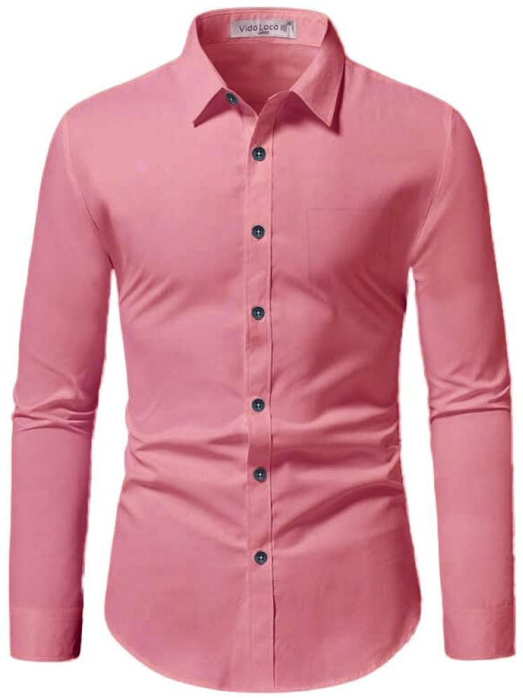     			UNI VIBE Cotton Blend Slim Fit Solids Full Sleeves Men's Casual Shirt - Peach ( Pack of 1 )