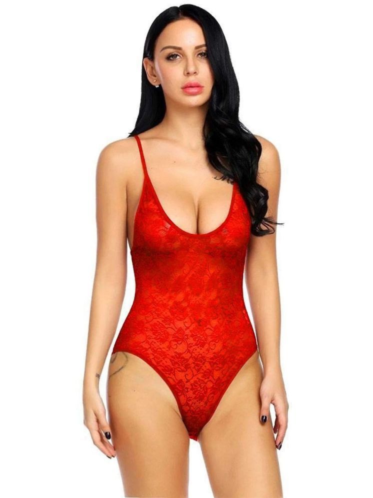     			ZYPRENT Red Net Women's Nightwear Teddies ( Pack of 1 )