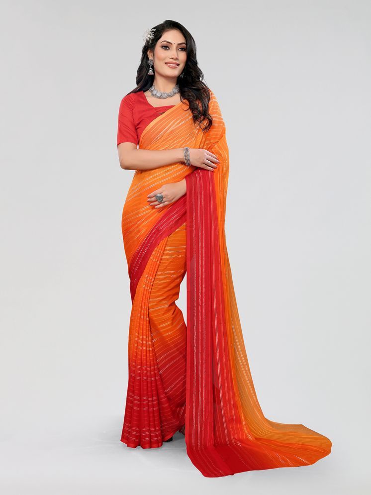     			ANAND SAREES Satin Printed Saree With Blouse Piece - Red ( Pack of 1 )