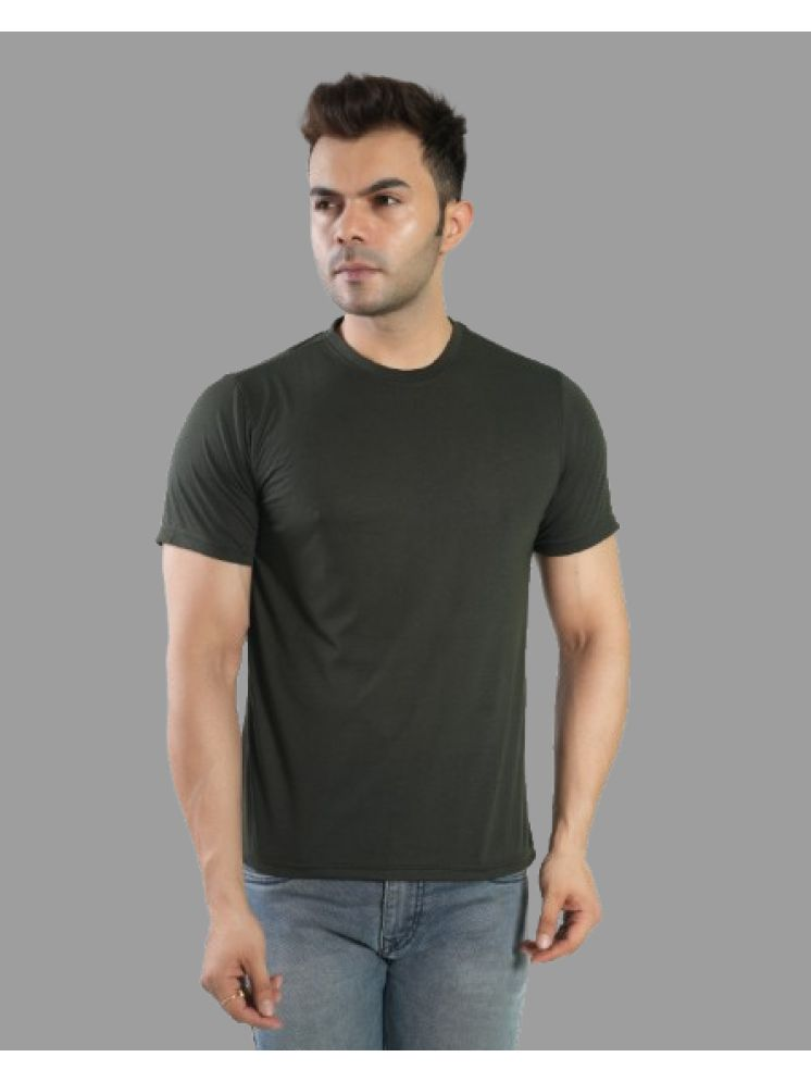     			CALTUS FASHION 100% Cotton Regular Fit Solid Half Sleeves Men's Round T-Shirt - Olive ( Pack of 1 )