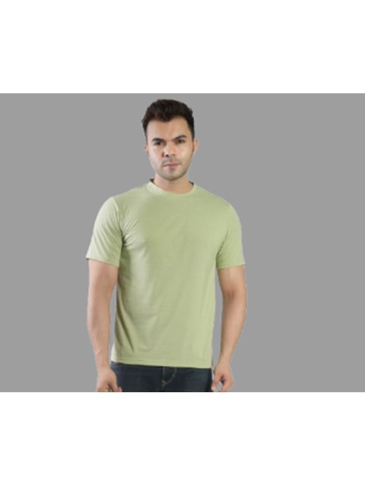     			CALTUS FASHION Cotton Blend Regular Fit Solid Half Sleeves Men's Round T-Shirt - Light Green ( Pack of 1 )