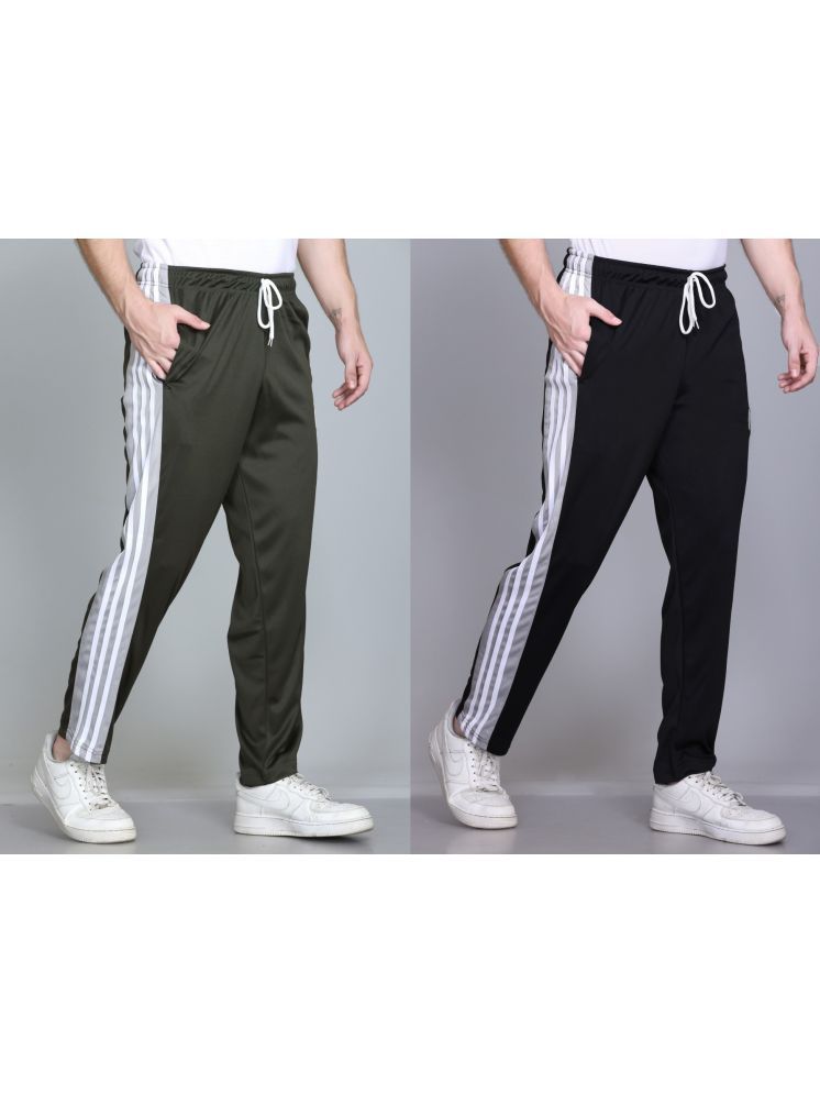     			HVBK Multicolor Polyester Men's Trackpants ( Pack of 2 )